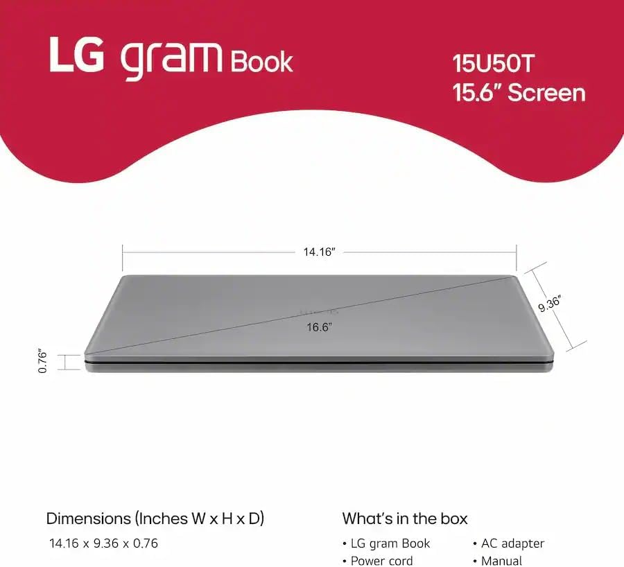 LG Gram Book 15 Thin Lightweight Bussiness Laptop Computer, AI Copilot in Windows 11 Pro, Wi-Fi 6, 32GB RAM 1TB SSD, FHD IPS Display, Intel i5-1334U(10 Cores up to 4.6 GHz), with with hub