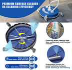 MEKOH Pressure Washer Surface Cleaner 20''  4500PSI Power Washer Surface Cleaner Attachment with Wheels  Pressure Washer Accessory for Driveway Sidewalk Curb Deck Patio Cleaning  3/8'' Quick-Connect