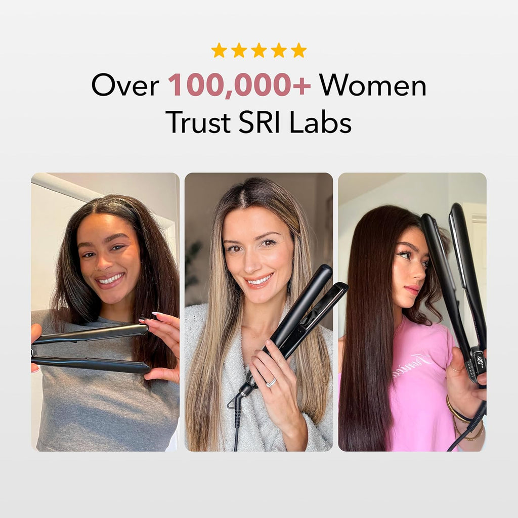SRILabs StyleQ Flat Iron Hair Straightener Styler - GraphFlow Techonology, Negative Ions, Red Light Therapy, 12 Heat Settings for Straight, Smooth, Waves and Curls: All Hair Types