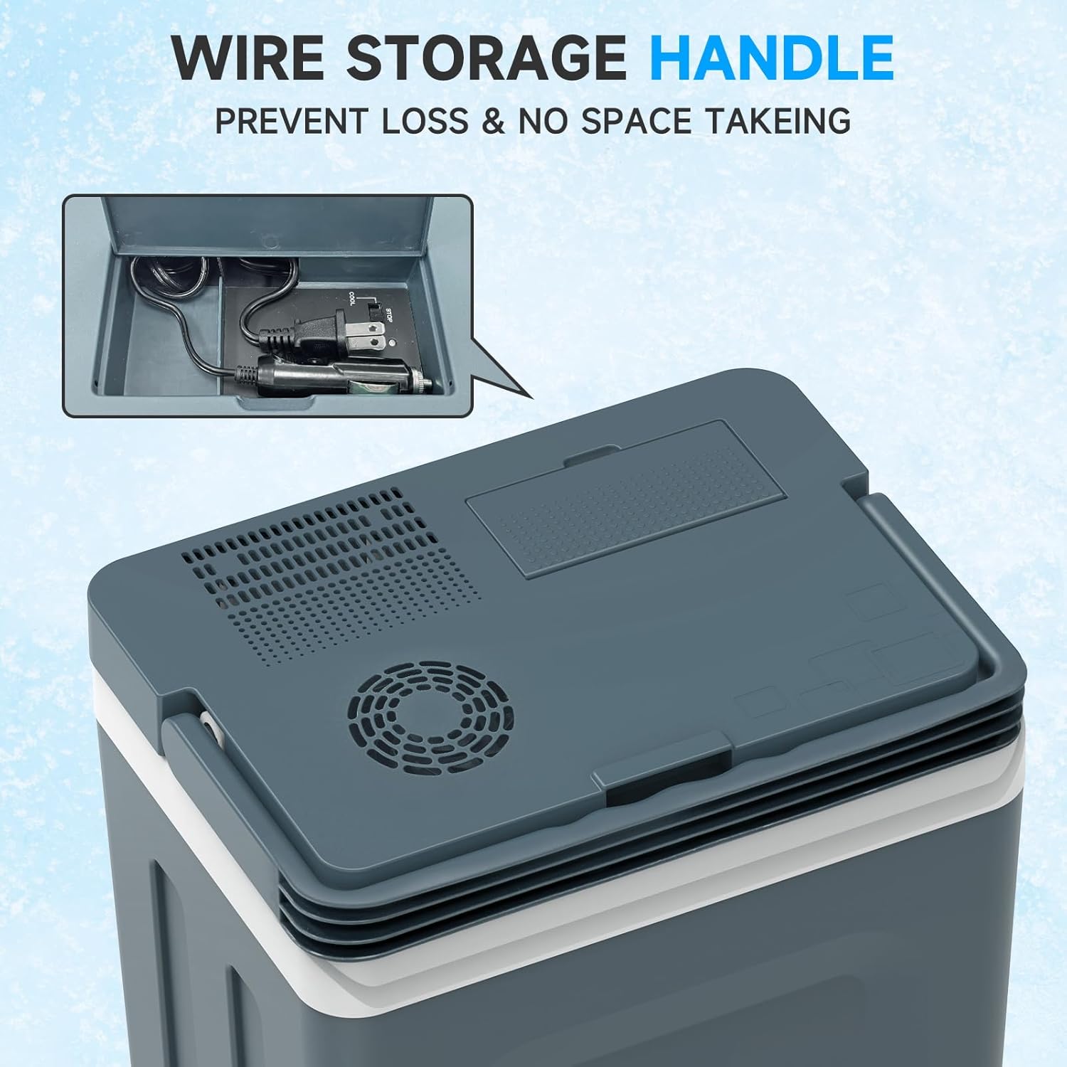 25L Portable Electric Cooler & Warmer, Small Refrigerator with Handle, 110V AC and 12V DC Car Fridge, Camping/Outdoor/Travel Cooler for Vehicles & Trucks, Grey