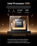 KAMRUI Essenx E1 Mini Computer with N95 Processor  12GB LPDDR5 256GB M.2 SSD Mini PC  Small PC Support Dual 4K  WiFi  Ethernet  Bluetooth  Mini Desktop PC for Business