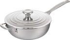 Le Creuset Tri-Ply Stainless Steel Pan 3.5 Quart Nonstick Saucier