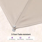 PURPLE LEAF 10 FT Right-left Tilt Patio Umbrella Swivel White Cantilever Umbrella with Tilt Aluminum Outdoor Umbrella with 360° Rotation for Deck Pool Garden, Beige