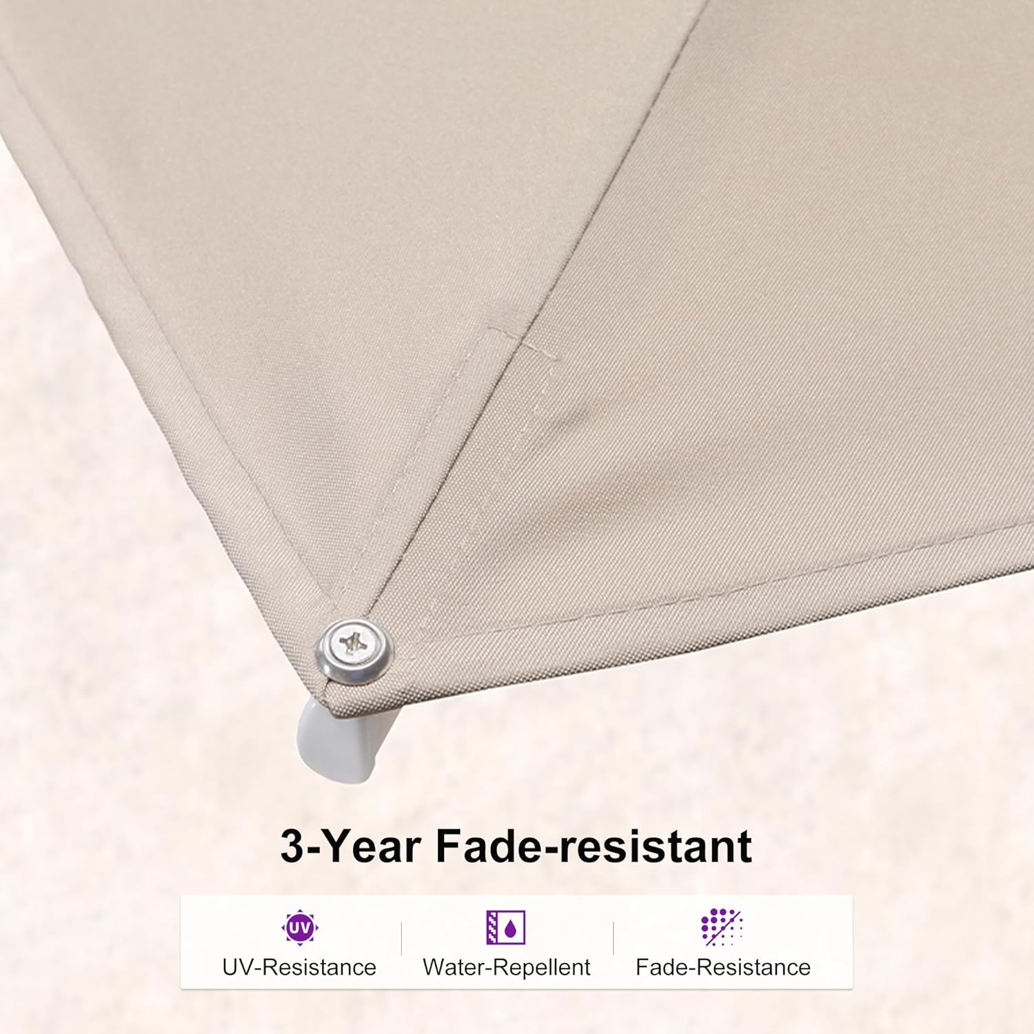 PURPLE LEAF 10 FT Right-left Tilt Patio Umbrella Swivel White Cantilever Umbrella with Tilt Aluminum Outdoor Umbrella with 360° Rotation for Deck Pool Garden, Beige