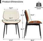 Dining Chairs Set of 4, Mid Century Modern Dining Room Chairs, Upholstered Faux Leather Kitchen Chair with Walnut Bentwood Back for Kitchen Dining Room Living Room, Beige