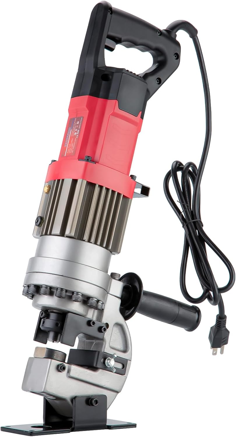 1300W Electric Hydraulic Hole Puncher Φ1/4"-4/5" hydraulic Punching Machine Punching Tool with 5 Dies for Iron Copper Aluminum Plate Angle Steel (PM20)