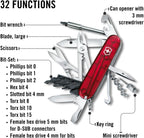 Victorinox Cyber Tool M 32 Functions Swiss Army Medium Pocket Knife with Fold-Out Bit Case, Ruby