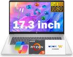 HP 17.3 Inch FHD Business Laptop with MS Office for The Web  AMD Ryzen 5 7430U (Beats Core i7-1355U)  8GB RAM  756GB Storage(256GB SSD + 500GB External Drive)  Windows 11  WOWPC 3-in-1  No Mouse