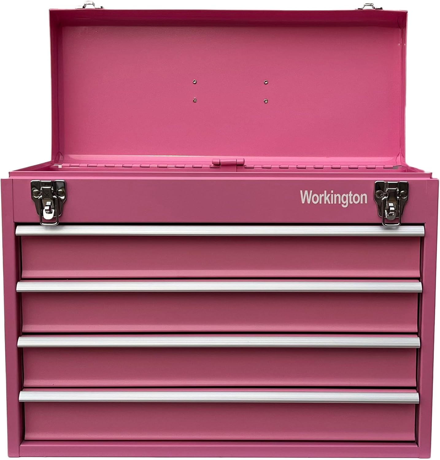 Workington Portable Metal Tool Chest with 4 Drawers, 20" 4-Drawer Tool Chest Cabinet with Ball Bearing Drawer Slides, Steel Tool Storage Box Organizer 4004 Pink