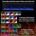 Linear Smart WiFi Electric Fireplace 72 Inch, APP & Touch Screen & Remote Control, 169 Realistic Flame Color Combinations, Timer & Thermostat Fireplace Heater,1500W