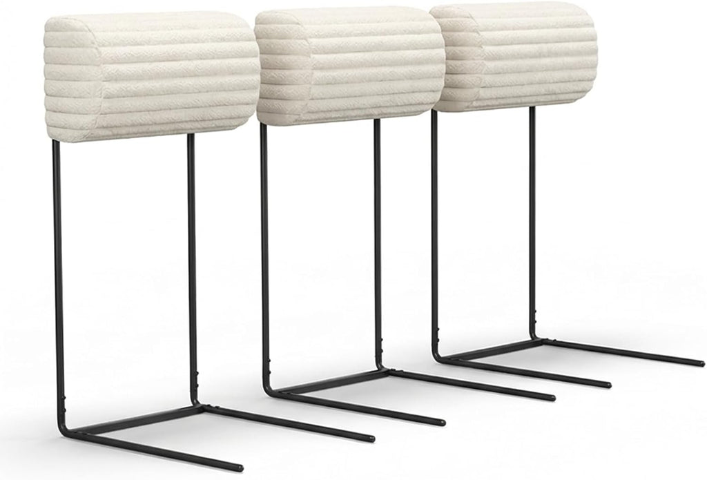 CAMMOO Couch Headrest Extender, Ergonomic Neck & Head Support for Legless Low Back Sofa, Sturdy Fixed-Height Metal Frame Sofa Backrest Extender, Fits Boneless Couch Under 28.5" (3 Pack, Beige)