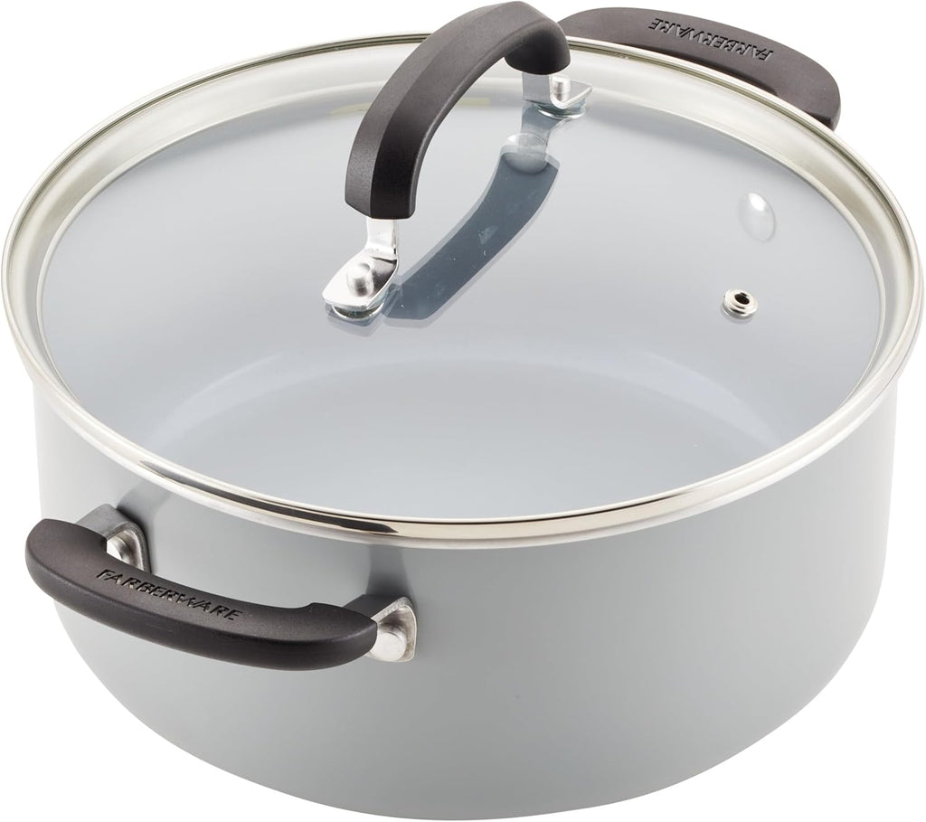Farberware EcoAdvantage Ceramic Nonstick Cookware/Pots and Pans Set, 13 Piece - Gray