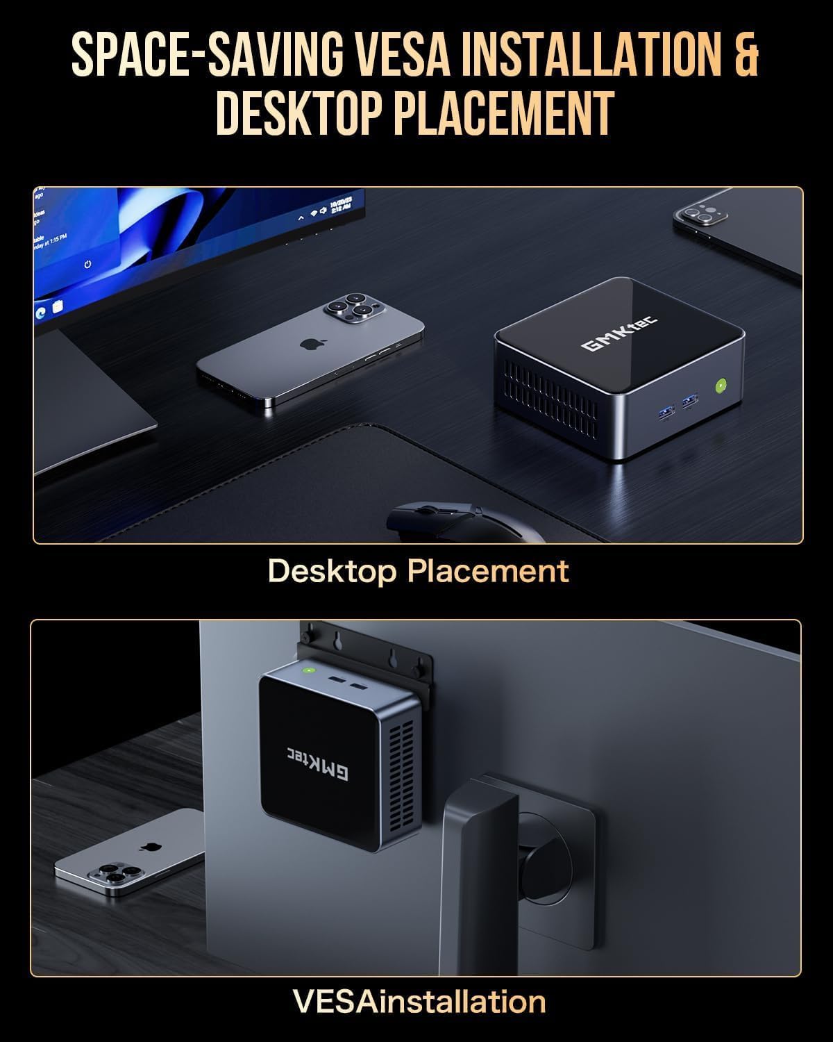 GMKtec Mini PC with Intel Core i7-1185G7 Processor (Up to 4.8 GHz) 16GB DDR4 1TB SSD NIC i226V RJ45 2.5G Iris Xe Graphics USB4.0 Desktop Mini Computers WiFi 6  BT 5.2/ DP  HDMI M2