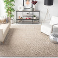 SAFAVIEH August Shag Collection Area Rug - 9' x 12', Beige, Solid Design, Non-Shedding & Easy Care, 1.5-inch Thick Ideal for High Traffic Areas in Living Room, Bedroom (AUG200D)