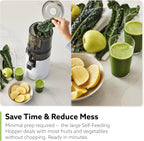 Hurom H70 Cold Press Juicer Machine, Easy to Clean Masticating Slow Juicer, Ideal Balance of Size and Function, Compact, Strainer Free, Self Feeding, Hands Free, with Wide Mouth Hopper (White)