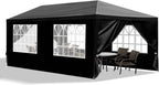 Party Tent, Tents for Parties, Outdoor Gazebo Wedding Patio Camping Carport Canopy Shade Canopy with Removable Sidewalls, Outside Event Tent for Garden, Backyard (10'x20' Six Sides Black)