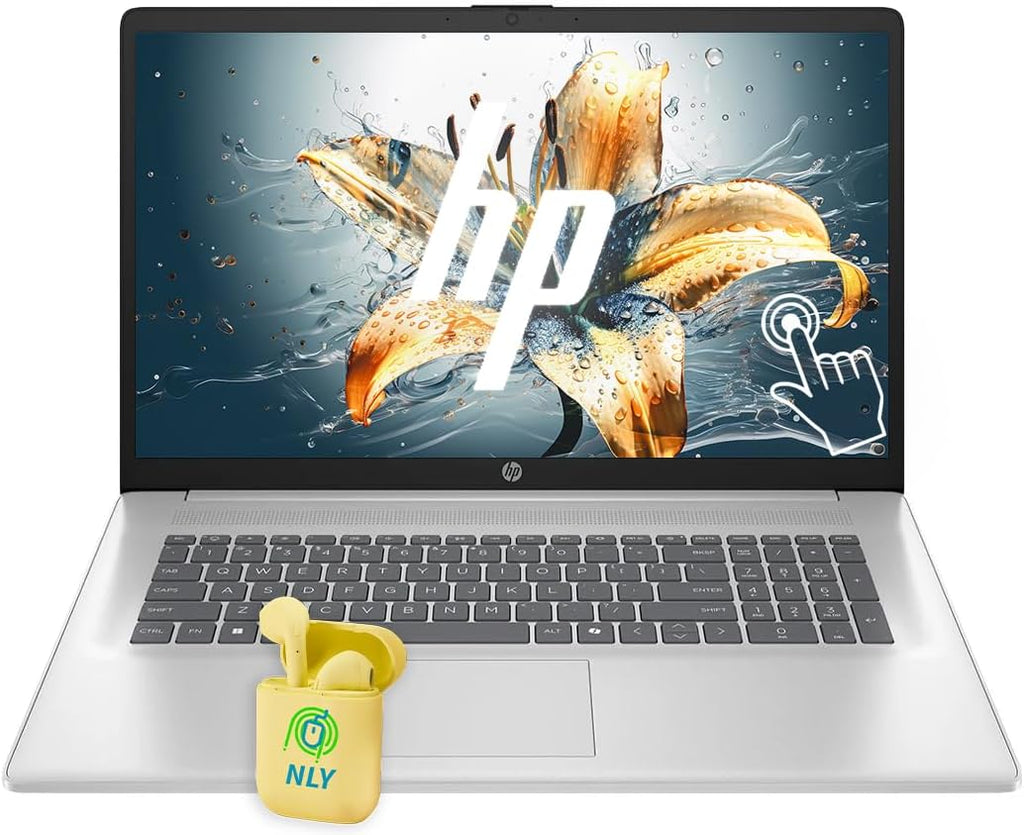 HP 17 Laptop  17.3" HD+ LED Anti-Glare Touchscreen Business Laptop Computer  Windows 11 Laptop 32GB RAM 1TB SSD  AMD Ryzen 5 Processor  AMD Radeon Graphics  Numeric Keypad  NLY Earphones  Silver