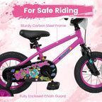 Olakids Kids Bike, 12 14 16 18 Inch BMX Style Toddlers Bike with DIY Drawing Board Training Wheels Adjustable Seat Coaster Brake Handbrake Safety Bell for Boys Girls