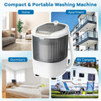 COSTWAY Mini Portable Washing Machine, 5.5 lbs Washing Capacity, Compact Laundry Washer with Durable Design, Single Tub, Rotary Controller, Small Washer Machine for Home Apartment Dorms and RV, Grey