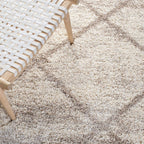 SAFAVIEH Hudson Shag Collection Area Rug - 9' x 12', Multi Ivory & Beige, Modern Trellis Design, Non-Shedding & Easy Care, 2-inch Thick Ideal for High Traffic Areas in Living Room, Bedroom (SGH281H)