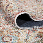 Bloom Rugs Caria Washable Non-Slip 9x12 Rug - Orange/Olive Beige Traditional Area Rug for Living Room, Bedroom, Dining Room, and Kitchen - Exact Size: 9' x 12'