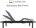 Queen Adjustable Bed Frame with Wireless Remote, Dual Motors
