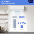DELLA 18K BTU ODU 2 Zone 12K 12K BTU 24 SEER2 208-230V, Cools Up to 1100 Sq.Ft, Energy Star, Works with Alexa and Wifi, Multi Zone Mini Split AC Pre-Charged Heat Pump, 16ft Installation Kits