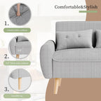 Vongrasig 48" Small Modern Loveseat Sofa, Mid Century Soft Corduroy Fabric 2-Seat Sofa Couch Tufted Love Seat with Back Cushions and Tapered Legs for Living Room, Bedroom and Small Space (Light Gray)