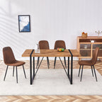 Dining Table Set for 4 .Dinner Table Set for 4 .55'' Kitchen Table and Suede Nap Fabic Chairs Set of 4, 5 Piece Dining Table Set for Kitchen Dining Room