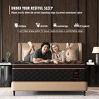 Quenn Hybrid Mattress 14 Inch, Medium Firm Gel Memory Foam & Pocket Springs - Motion Isolation & Pressure Relief for Back & Side Sleepers, CertiPUR-US Certified, 100 Night Trial