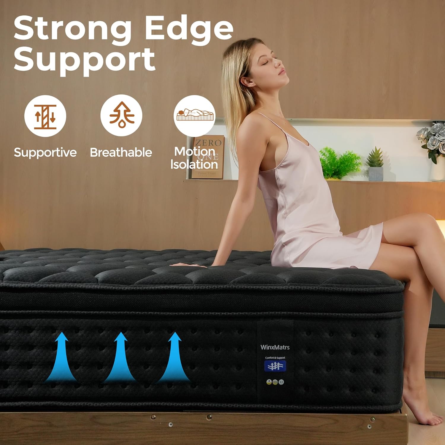 King Size Mattress, 12 Inch Hybrid Mattress in a Box, Memory Foam and Pocket Spring for Motion Isolation and Pressure Relief, Comfortable Medium Plush