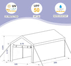 LVUYOYO Carport, 10'x20' Heavy Duty Car Canopy, Outdoor Portable Carport with Removable Sidewalls, All Weather Garage Tent for Car, Truck, Boat, Party