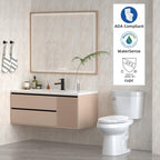 21Toilet, Elongated Toilets for Bathrooms, Two-Piece Toilet with Soft Close Seat, 1.28 Siphonic Flush Toilet with Universal Height ADA Cotton White