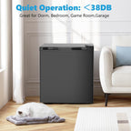 Electactic 1.6 Cu.ft Mini Fridge with Freezer, Compact Single Reversible Door Refrigerator, Adjustable Thermostat, Ultra Quiet, Energy Efficient for Office, Dorm, Bedroom, Apartment -Black