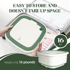 Portable Washing Machine, 1.8 Cu.Ft Large Capacity Foldable Washer with Spin Basket & 150W Motor, Timer Control for Apartment, RV, Camping & Travel – No Laundry Room Needed (White Green)