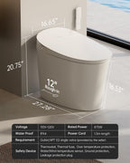 EPLO Smart Toilet Bidet,Auto Open Close,Foam Shiled,1000 Gram MaP Flush Score,Men's Auto Urinal Flush,Moving Dryer,ADA Comfort Chair Height,Heated Seat,Elongated Toilet with Tank Built in E18MAX
