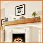 Avana Rustic Fireplace Mantle Shelf 84 Inches - Handcrafted Wood Wall Shelf for Home Decor - Farmhouse Mantel 84 X 8 X 5 - Rustic Natural