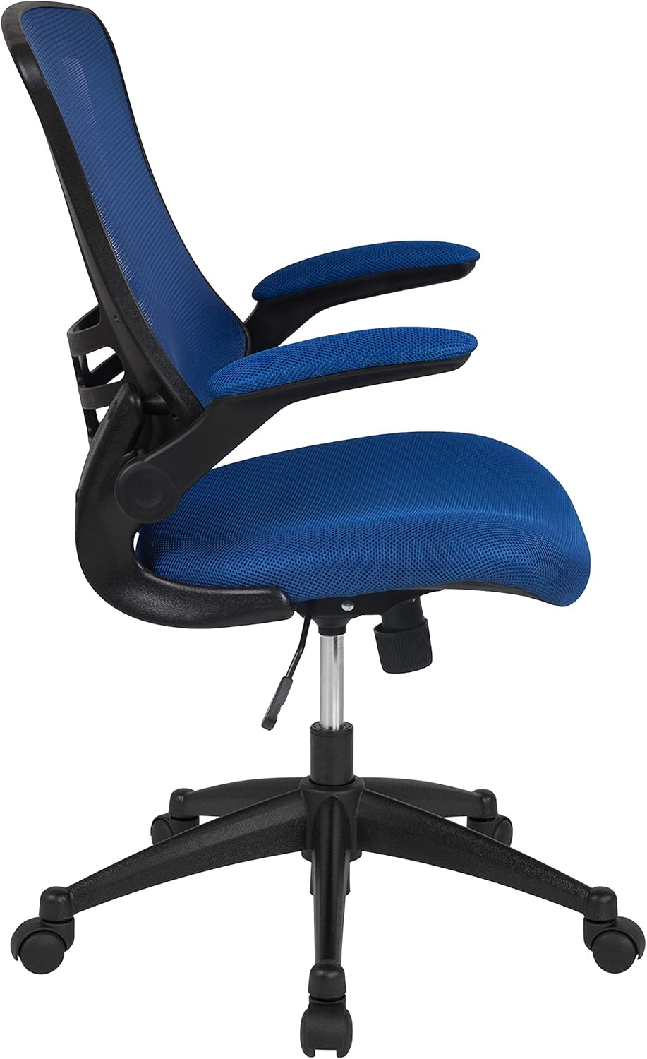Flash Furniture Kelista Mid-Back Blue Mesh Swivel Ergonomic Task Office Chair with Flip-Up Arms