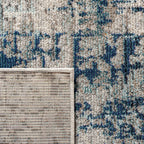 SAFAVIEH Madison Collection Area Rug - 12' Square, Grey & Blue, Modern Abstract Design, Non-Shedding & Easy Care, Ideal for High Traffic Areas in Living Room, Bedroom (MAD460K)