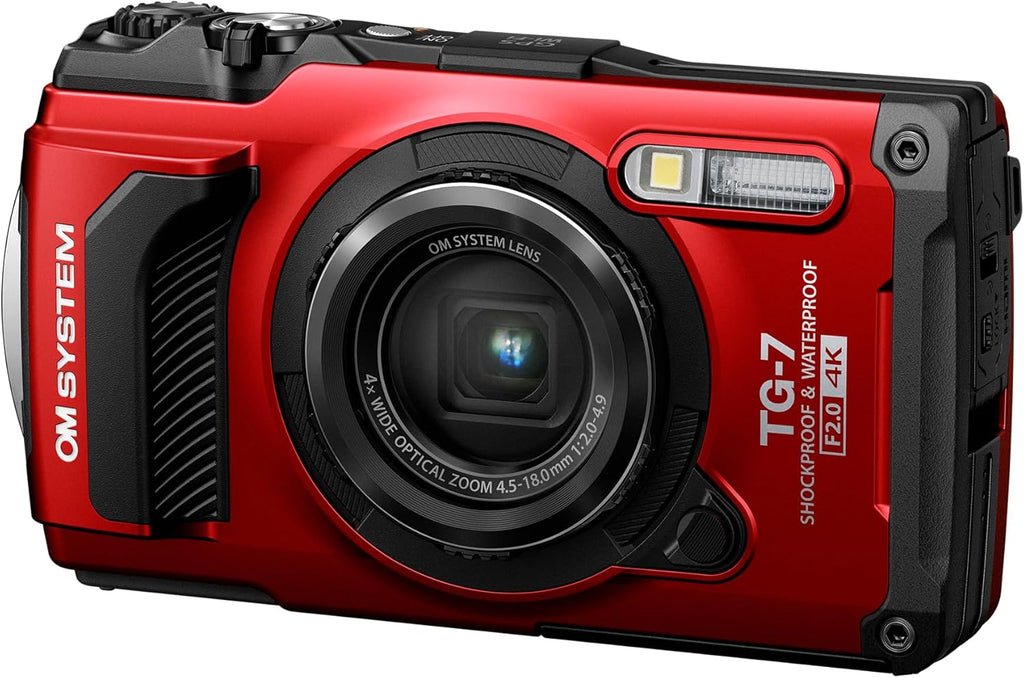 OM System OLYMPUS Tough TG-7 Red Underwater Camera  Waterproof  Freeze Proof  High Resolution Bright  4K Video 44x Macro Shooting (Successor Olympus TG-6)
