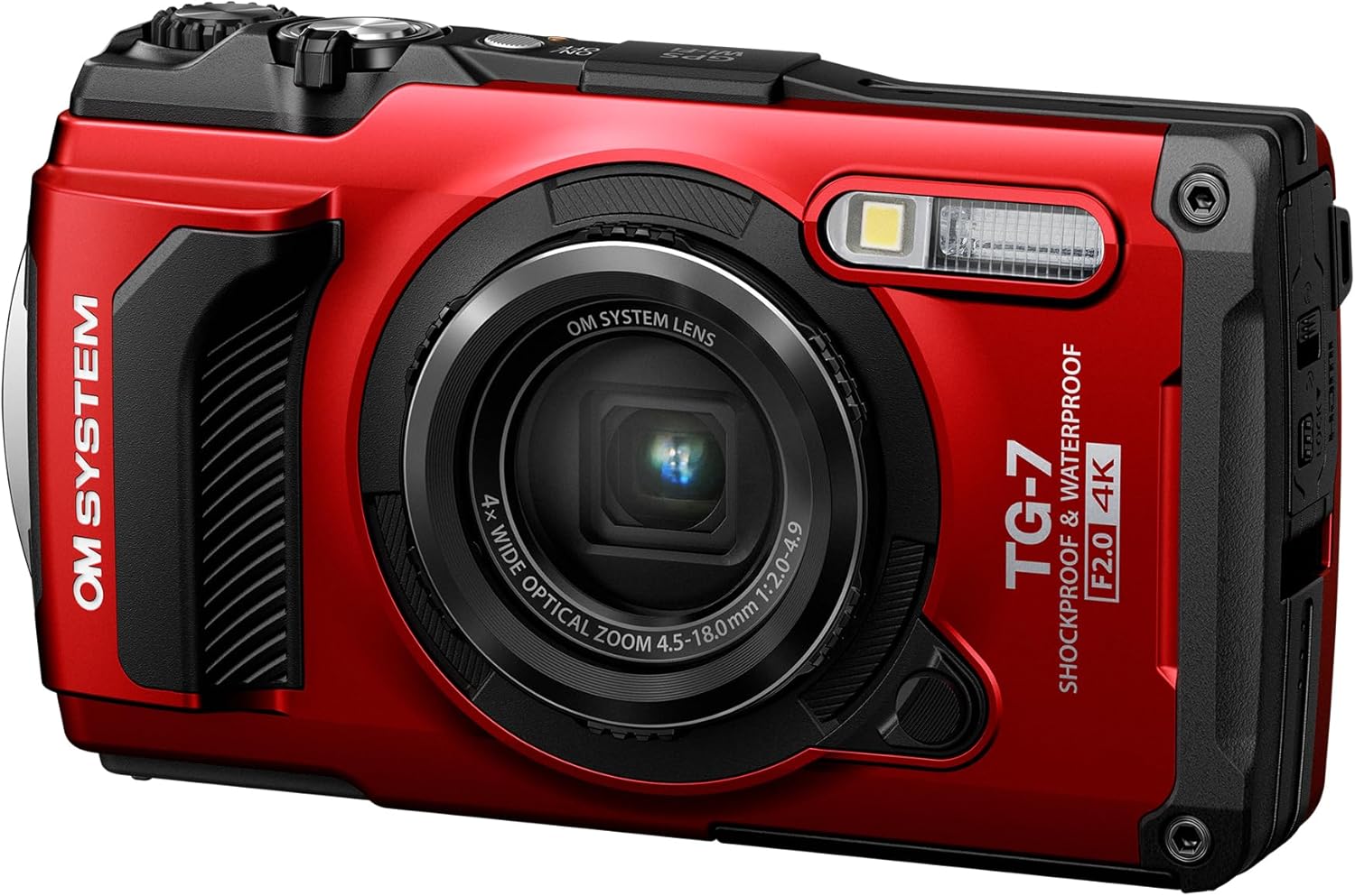 OM System OLYMPUS Tough TG-7 Red Underwater Camera  Waterproof  Freeze Proof  High Resolution Bright  4K Video 44x Macro Shooting (Successor Olympus TG-6)