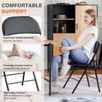 Sweetcrispy Folding Chair 12 Pack, Leather Padded Folding Chairs, Sturdy Metal Foldable Chairs, Easy to Use and Store, Outdoor and Indoor, for Home, Office, Party, Comfy
