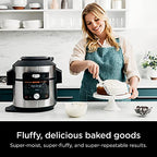 Ninja OL701 Foodi 14 in 1 SMART XL 8 Qt. Pressure Cooker Steam Fryer with SmartLid & Thermometer Auto Steam Release, that Air Fries, Proofs & More, 3 Layer Capacity, 5 Qt. Crisp Basket, Silver/Black