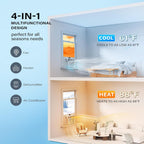 ROVSUN 8000 BTU Window Air Conditioner with Heat, Window AC Unit & Heater Combo with APP & Voice Smart Control, Timer Function & Easy Installation Kit, Work with Alexa/Google Assistant, 115V/60Hz