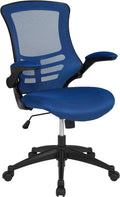 Flash Furniture Kelista Mid-Back Blue Mesh Swivel Ergonomic Task Office Chair with Flip-Up Arms