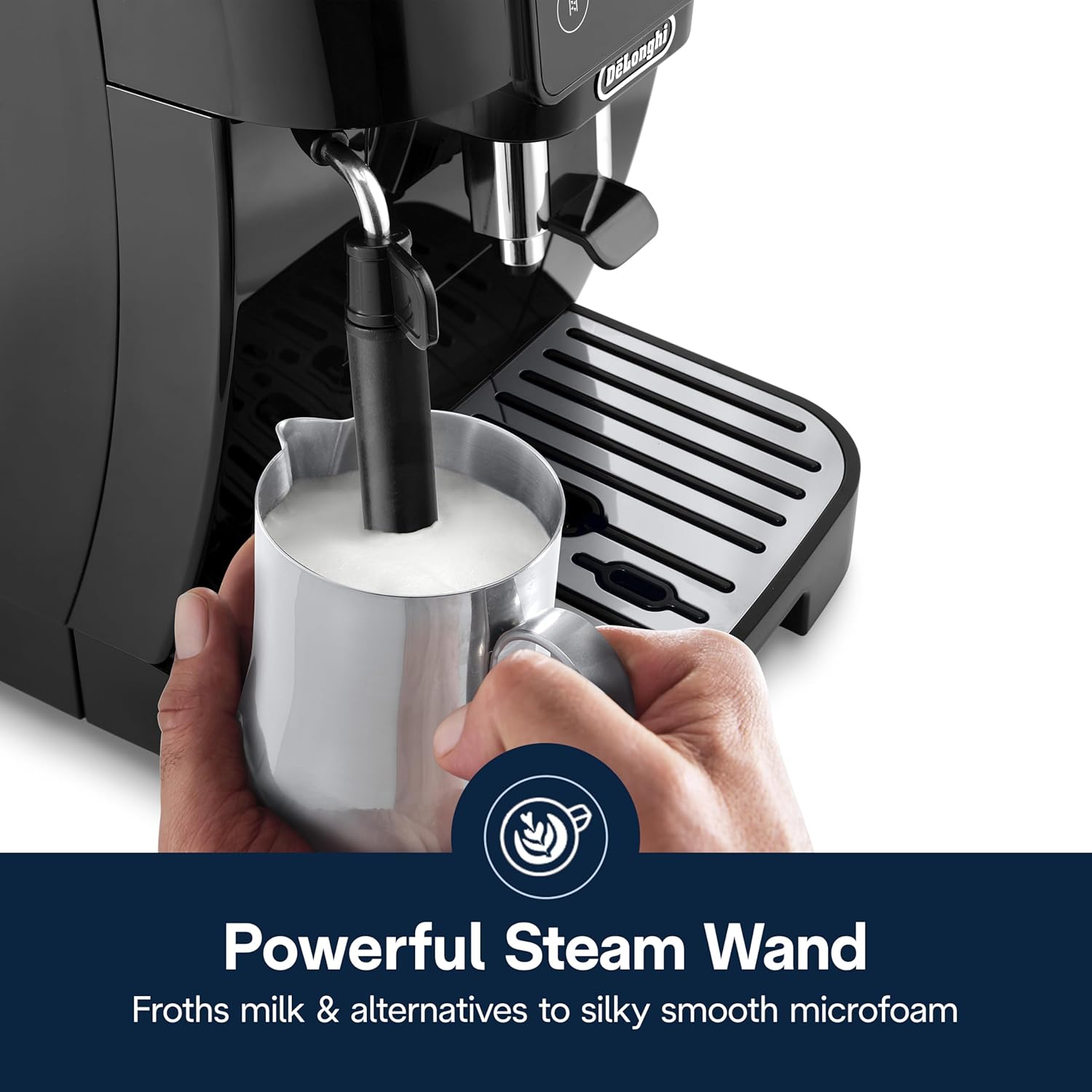 De'Longhi Magnifica Start Automatic Espresso Machine with Manual Milk Frother & Built in Grinder - 3 One-Touch Recipes, Easy-to-Clean, Home Barista Coffee Maker for Lattes, Cappuccino, Iced Coffee