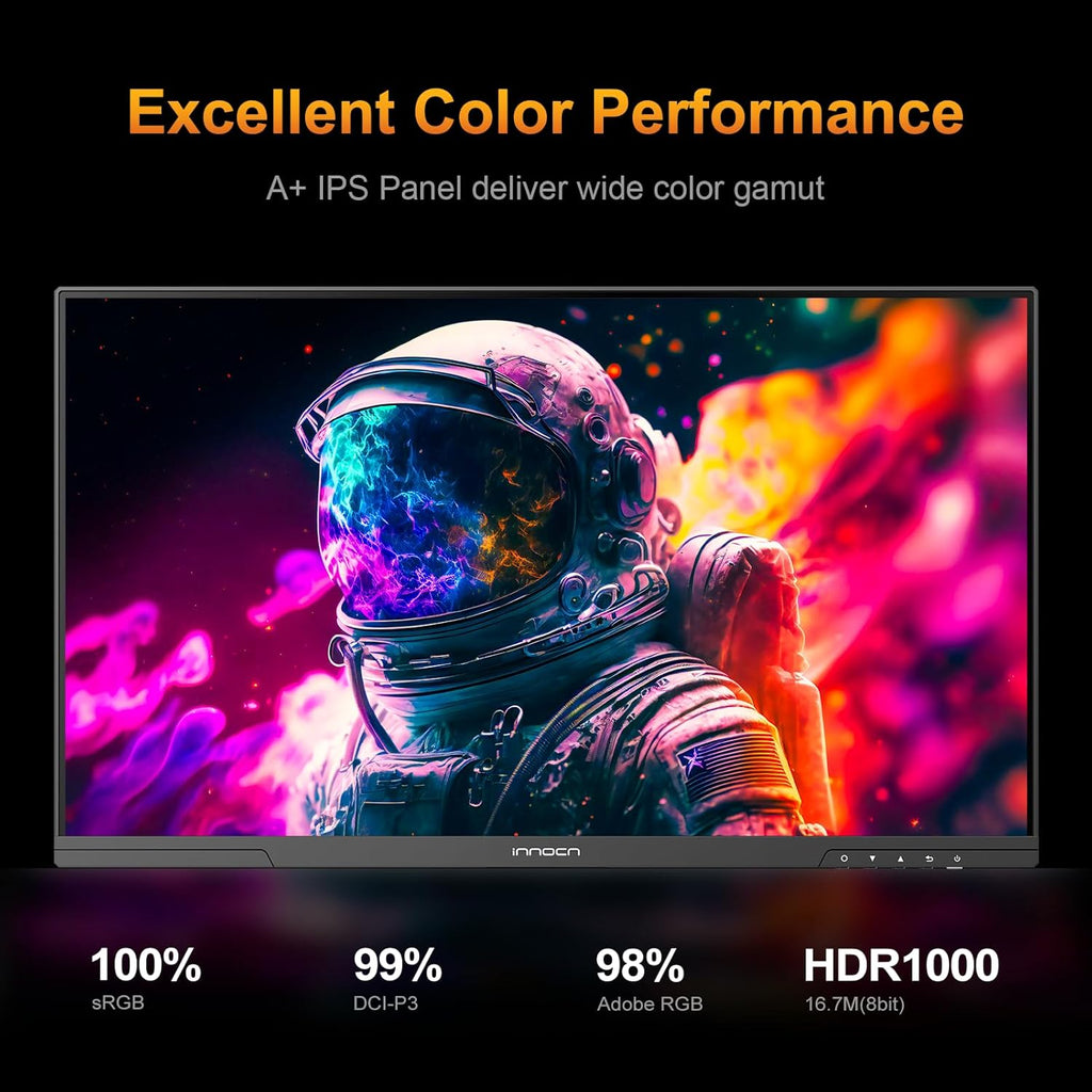INNOCN 24.5" 2K QHD 2560 x 1440P 240Hz Monitor  Gaming Console Ready  Mini-LED Precisely Local Dimming  Monitor for Mac  HDMI 2.1  DP 1.4  Height Pivot Adjustable Stand  Black - 25M2S