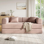 79in Convertible Sofa Bed, Corduroy Boneless Couch Bed, Futon Sleeper Sofa Pull Out Bed, Foldable Couch for Living Room Apartment, No Assembly Required