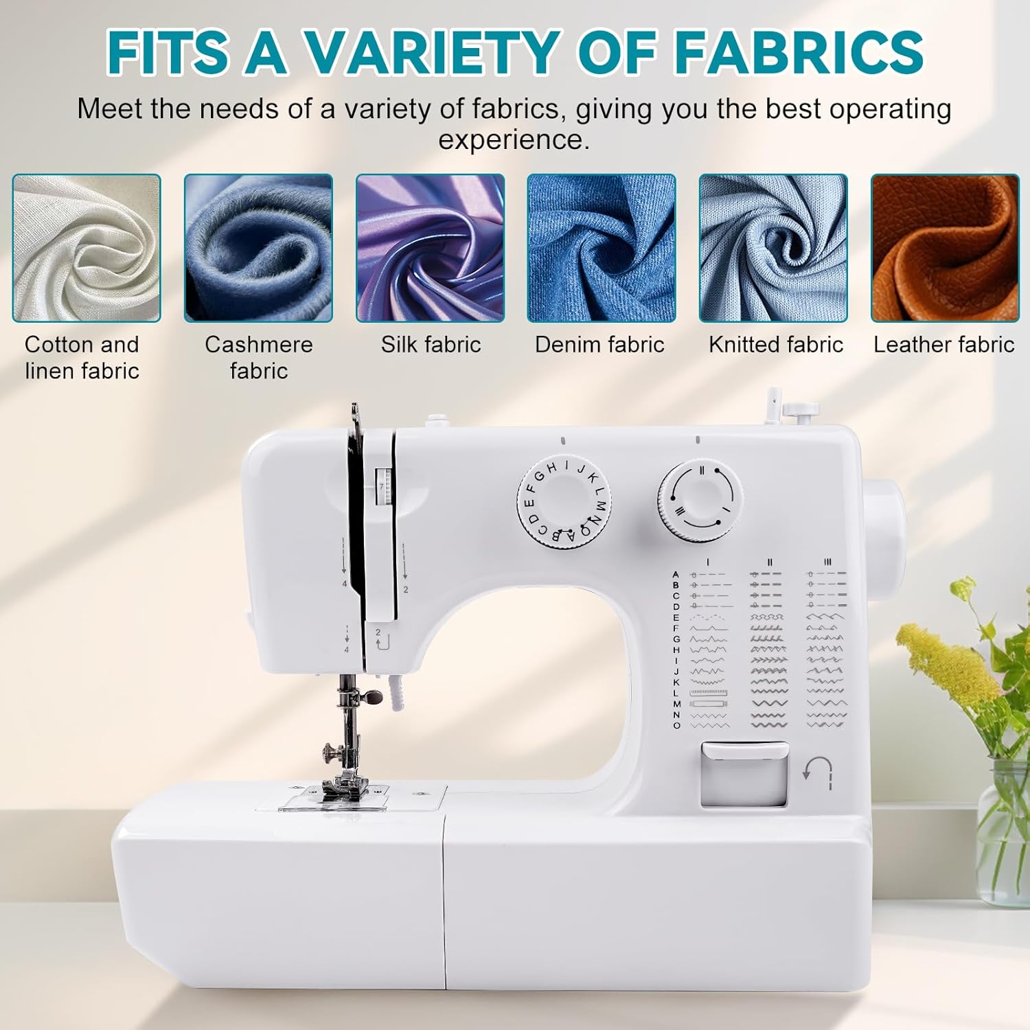 Mini Sewing Machine for Beginners Kids, Portable Sewing Machine with 45 Built-In Stitches and High Speed, Double Needle with 42PCS Sewing Kit Us Plug (110v), Sewing Gifts for Women Mom