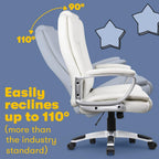 OFIKA Home Office Chair, 400LBS Big and Tall Chair Heavy Duty Design, Ergonomic High Back Cushion Lumbar Back Support, Computer Desk Chair, Adjustable Executive Leather Chair with Armrest